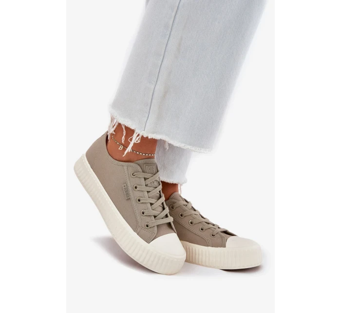 Dámské plátěné tenisky na platformě Big Star – šedé Dámské plátěné tenisky na platformě Big Star – šedé