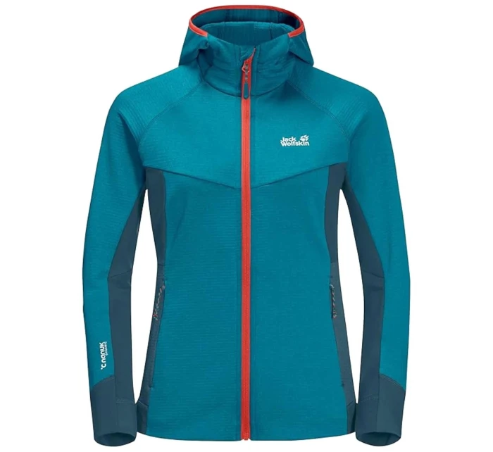 Dámská bunda Hydro Grid Fleece Jkt W 1709911-1395 005 Tyrkysová - Jack Wolfskin