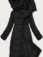 Dámská prošívaná dlouhá zimní bunda Libland černá (7767)