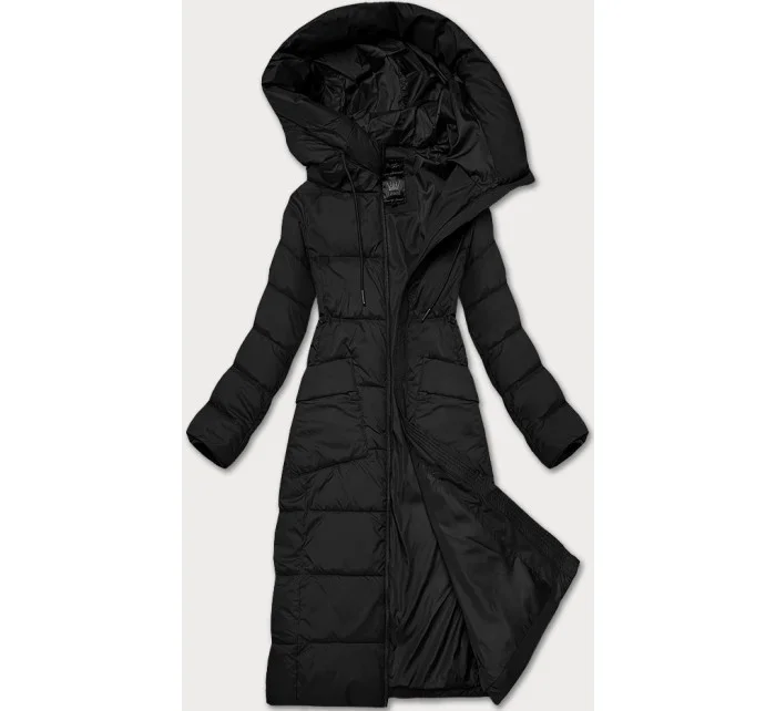 Černá dlouhá dámská zimní prošívaná bunda Libland (7767)