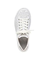 Rieker W RKR642 bílá kožená prolamovaná obuv