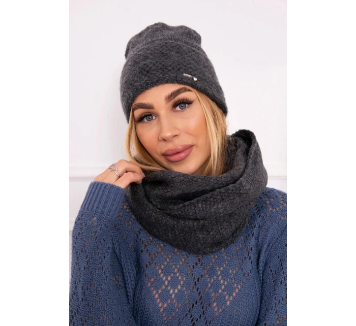 Dámská souprava s mohérem Pearl model 22103997 graphite - K-Fashion Dámská souprava s mohérem Pearl model 22103997 graphite - K-Fashion