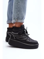model 21647202 Dámské Kožené Sportovní Boty na Platformě Černé - Zazoo