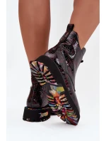 Lakované dámské kotníčková obuv z přírodní kůže s vyhříváním Artiker 57C0165 bordó Lakované dámské kotníčková obuv z přírodní kůže s vyhříváním Artiker 57C0165 bordó