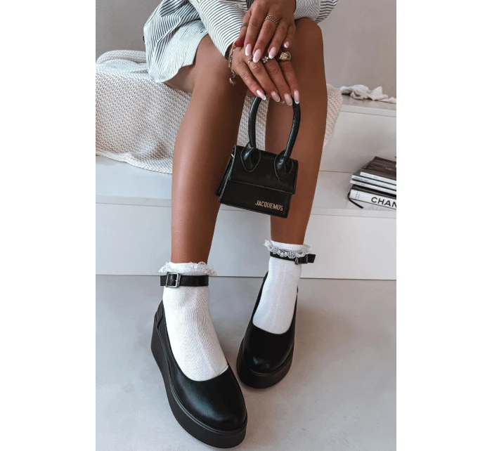 Dámské polobotky na platformě s páskem Černé model 21937796 - Boto