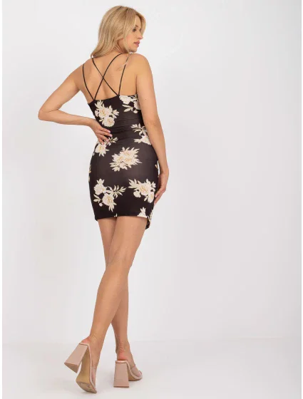 Šaty DHJ SK model 17375003 černá a béžová - FPrice Šaty DHJ SK model 17375003 černá a béžová - FPrice