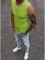 Pánské tričko bez rukávů bez potisku světle zelené Dstreet RX4917