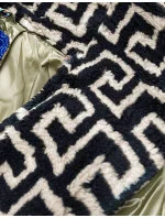 Lehká dámská zimní bunda v khaki barvě se zateplenou kapucí (omdl-019)