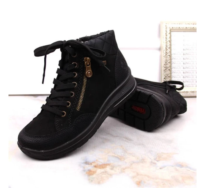 Nepromokavé kožené zateplené boty Rieker W RKR567 Nepromokavé kožené zateplené boty Rieker W RKR567