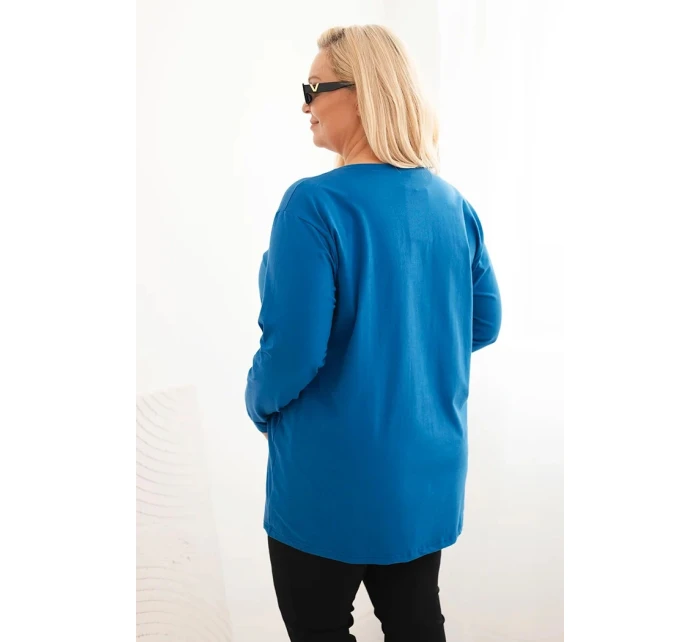 Dámská blůza Plus Size s výstřihem do V a dlouhým rukávem model 21399793 - K-Fashion Dámská blůza Plus Size s výstřihem do V a dlouhým rukávem model 21399793 - K-Fashion