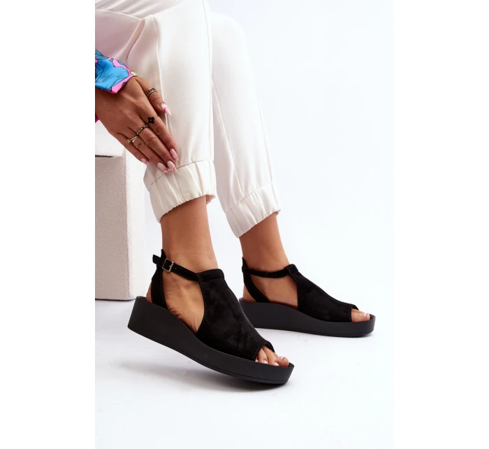 Zazoo 2914 Dámské sandály z semiše Černé