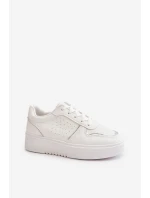 Dámské Tenisky Na Platformě S Dekorativním Šněrováním Bílé model 21667752 - Boto Dámské Tenisky Na Platformě S Dekorativním Šněrováním Bílé model 21667752 - Boto