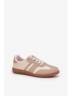 Nízké Dámské Tenisky Z Eko Kůže Béžové model 21683211 - Boto Nízké Dámské Tenisky Z Eko Kůže Béžové model 21683211 - Boto