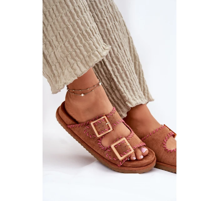 Dámské Sandały S Přezkami A Dekorativním Hnědé model 21696590 - Boto Dámské Sandały S Přezkami A Dekorativním Hnědé model 21696590 - Boto