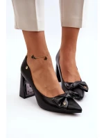 Lodičky na vysokém podpatku s mašlí, černá Ariemessa Lodičky na vysokém podpatku s mašlí, černá Ariemessa