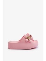 Dámské pěnové pantofle se zdobením na silné podrážce růžové Bremavia Dámské pěnové pantofle se zdobením na silné podrážce růžové Bremavia
