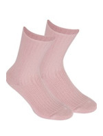 Netlačící dámské žebrované ponožky W.997