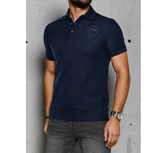 Pánská polokošile s nášivkou modrá FashionStreet PX0625