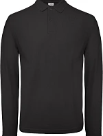 B&C ID.001 LSL Pánské piqué polo s dlouhým rukávem 01.0I12 black