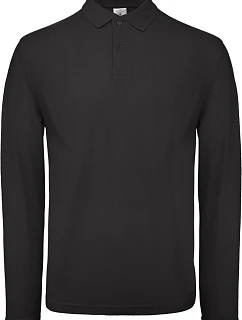 B&C ID.001 LSL Pánské piqué polo s dlouhým rukávem 01.0I12 black