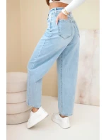 Dámské džíny s vysokým pasem a volnou nohavicí
