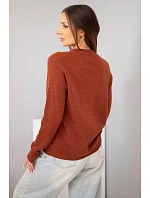 Dámský svetr z baby alpaky s dlouhým rukávem a kulatým výstřihem barva model 22294770 - K-Fashion