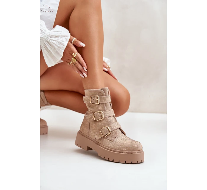 Zateplené dámské boty se zdobením béžové Ciascia Zateplené dámské boty se zdobením béžové Ciascia