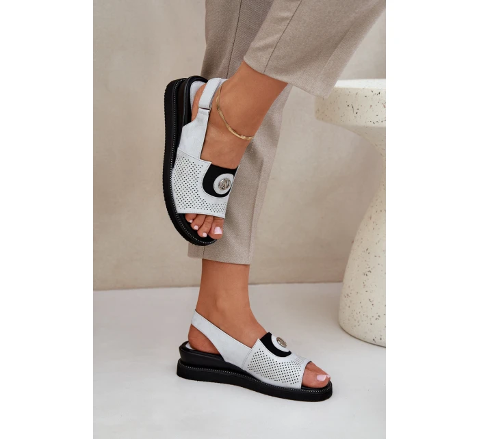 Dámské sandály na klínu stříbrné Isnnoria Dámské sandály na klínu stříbrné Isnnoria