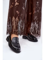 Lakované Kožené Mokasíny Dámské model 21691310 Černé - VINCEZA