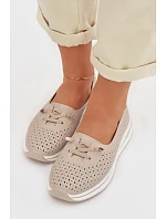 Kožené dámské polobotky LR61-7044 béžové - S.Barski