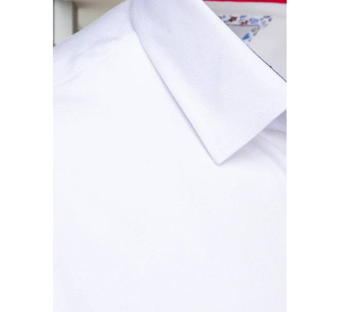 Pánská elegantní hladká bílá košile SLIM FIT FashionStreet DX2618 Pánská elegantní hladká bílá košile SLIM FIT FashionStreet DX2618