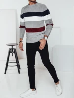 Pánský pruhovaný šedý svetr Dstreet model 21982440 - FashionStreet