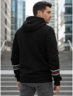 Pánská mikina s kapucí černá FashionStreet BX5940 Pánská mikina s kapucí černá FashionStreet BX5940