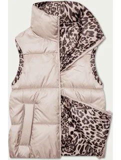 Perleťově růžovo-panteří oboustranná krátká vesta S'West (B8346-51)