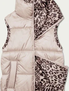 Perleťově růžovo-panteří oboustranná krátká vesta S'West (B8346-51)