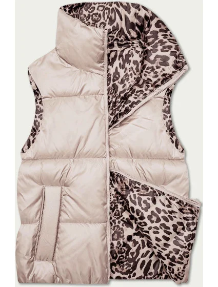 Perleťově růžovo-panteří oboustranná krátká vesta S'West (B8346-51) Perleťově růžovo-panteří oboustranná krátká vesta S'West (B8346-51)