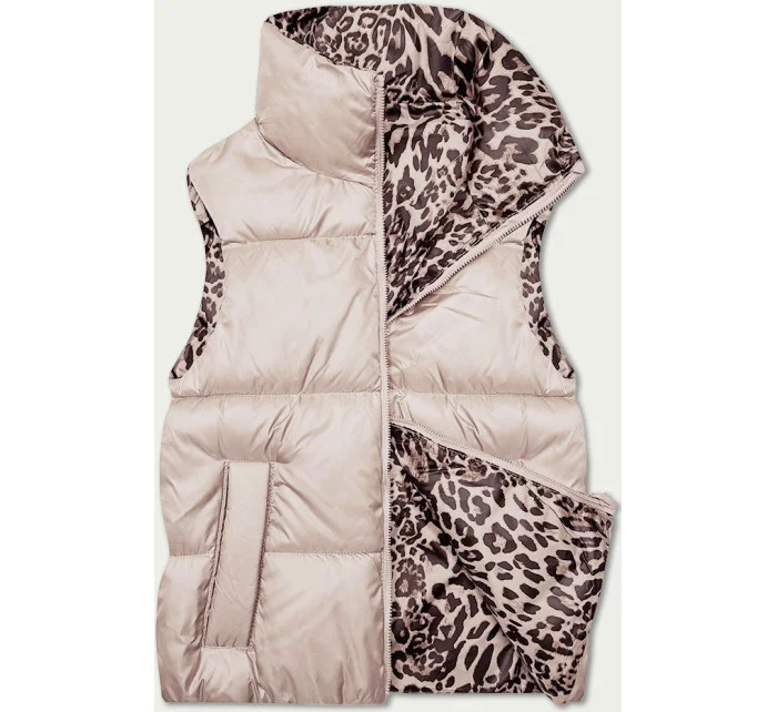 Perleťově růžovo-panteří oboustranná krátká vesta S'West (B8346-51) Perleťově růžovo-panteří oboustranná krátká vesta S'West (B8346-51)