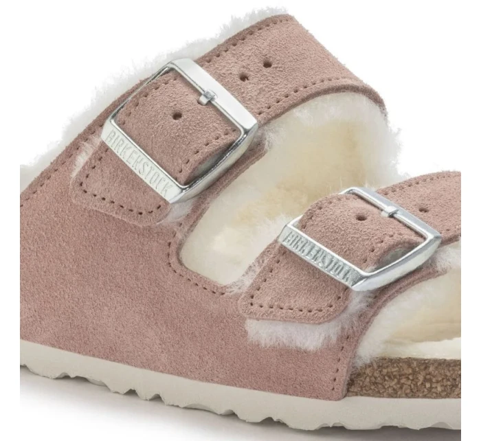 Birkenstock Arizona Suede Leather Shearling Pink Clay LAF insulated žabky úzké (1023258) dámské Birkenstock Arizona Suede Leather Shearling Pink Clay LAF insulated žabky úzké (1023258) dámské