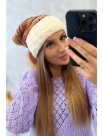 Dámská čepice Feba K330 ecru+red Dámská čepice Feba K330 ecru+red