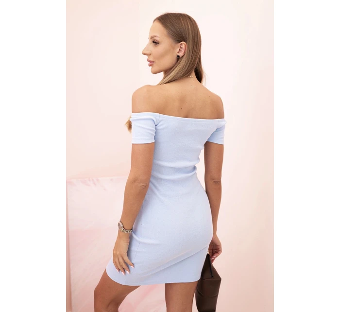 Dámská bavlněná španělská sukýnka s krátkým rukávem modrá Dámská bavlněná španělská sukýnka s krátkým rukávem modrá