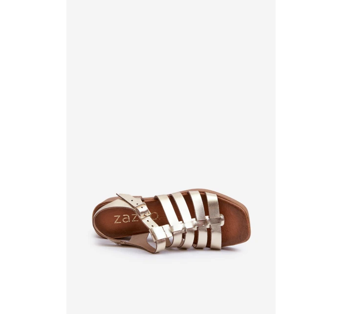 Zazoo 40410 Dámské kožené sandály Zlaté