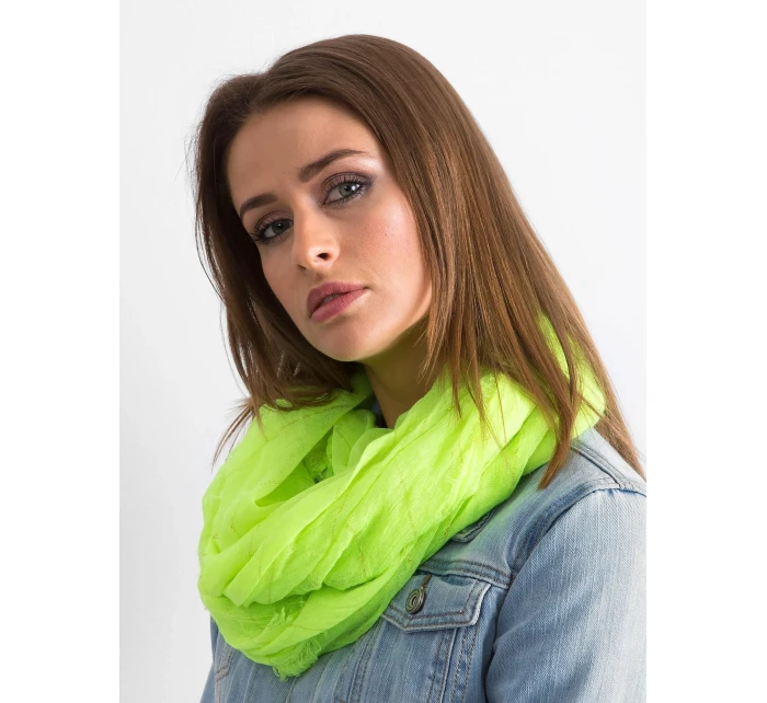 Dámský šátek AT CH ST model 17338677 fluo žlutý - FPrice Dámský šátek AT CH ST model 17338677 fluo žlutý - FPrice