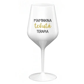 MAMINKINA TEKUTÁ TERAPIA - biely nerozbitný pohár na víno 470 ml MAMINKINA TEKUTÁ TERAPIA - biely nerozbitný pohár na víno 470 ml