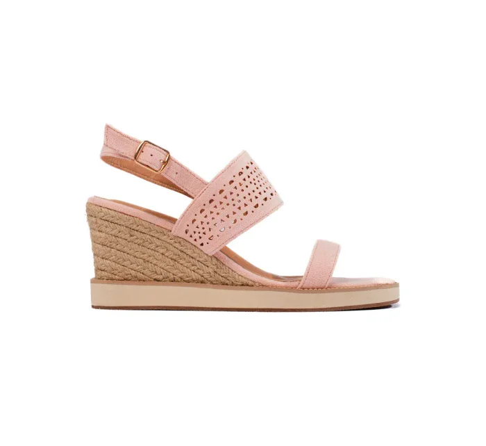 Designové sandály růžové dámské na klínku Designové sandály růžové dámské na klínku