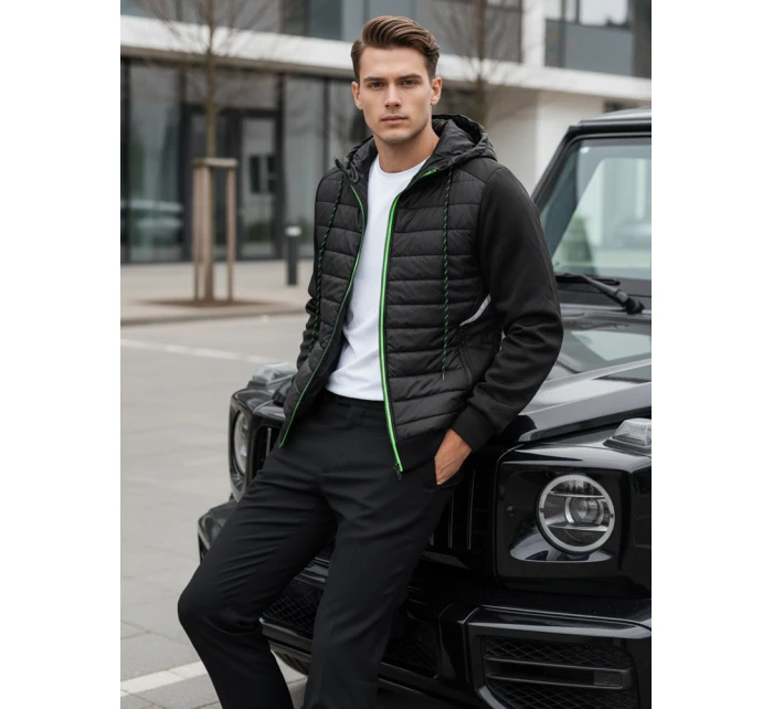 Pánská prošívaná bunda černá FashionStreet TX4394