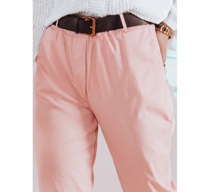 Dámské volnočasové kalhoty s páskem SOFELIA světle růžové FashionStreet UY2508