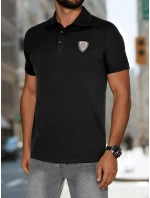 Pánská polokošile s nášivkou černá FashionStreet PX0647