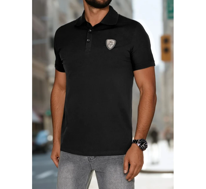 Pánská polokošile s nášivkou černá FashionStreet PX0647