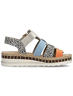 Dámské kožené sandály na platformě Rieker V7904-90