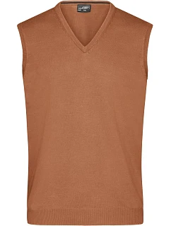 Daiber JN 657 Pánská svetrová vesta s výstřihem do V 02.0657 camel